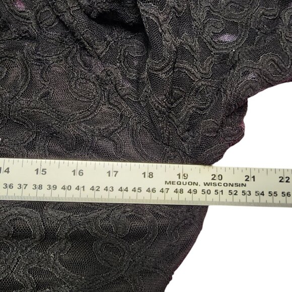 Lane Bryant Black Lace Midi Dress Size 18 | 3/4 Sleeves Party Cocktail Dress - Picture 11 of 12